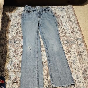 Old Navy Light Blue Button Fly Extra High Rise Boot Cut Jeans